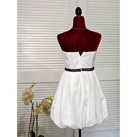 Lilly Pulitzer Women's Regency Classic White Navy Jacquard Bubble Dress Sz 4 076 - Picture 5 of 14